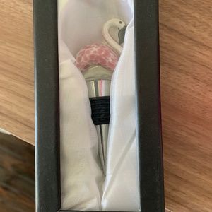 Glass Pink Flamingo Wine Bottle Stopper New Never Used